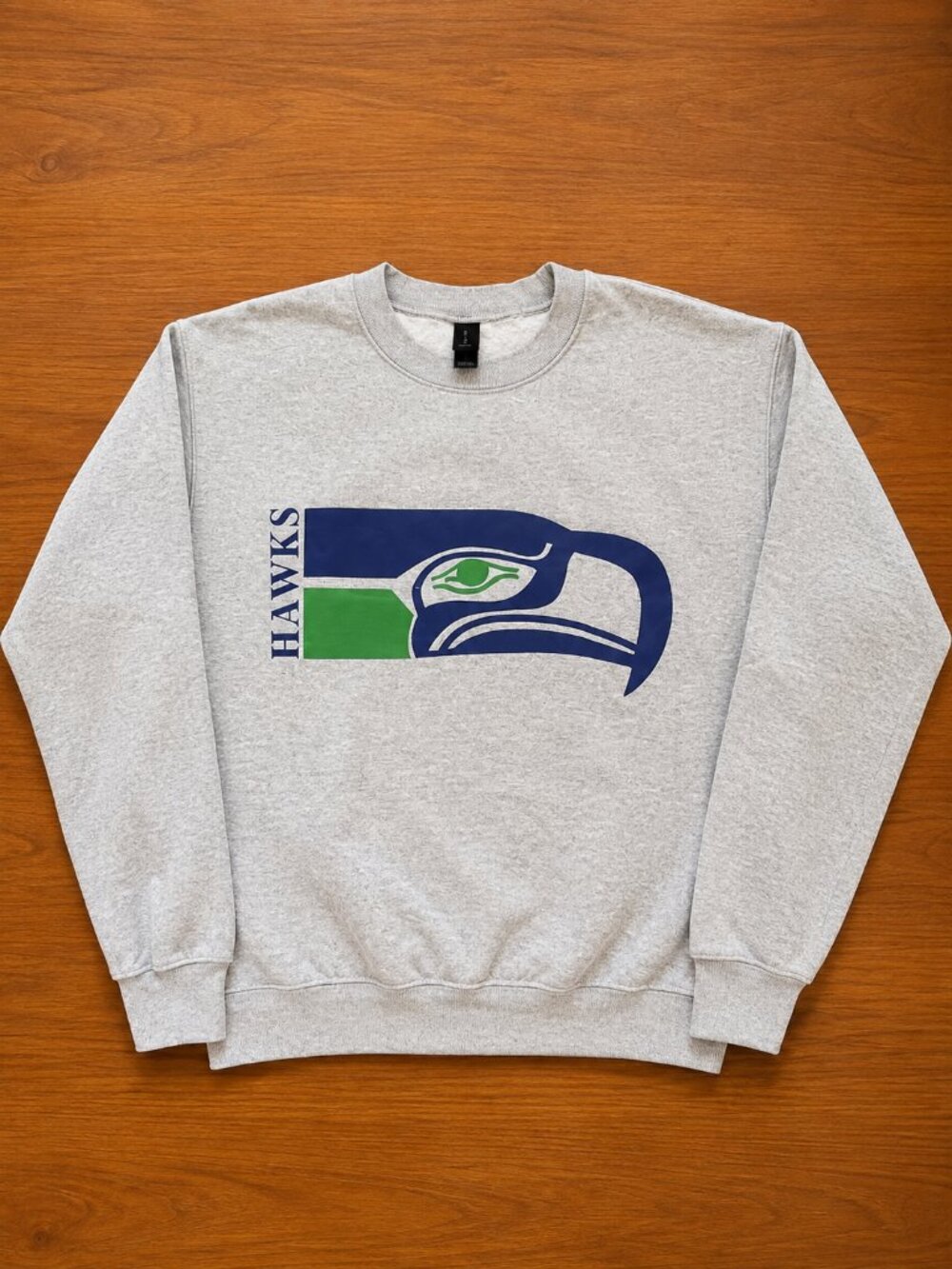 Seattle Seahawks Gildan Heavy Blend Crewneck Sweatshirt Gray Size S